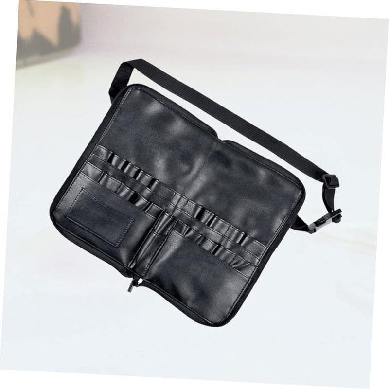 24 Pieces Portable Makeup Brush Bag PU Leather Cosmetic Organizer Travel Case - Image 3